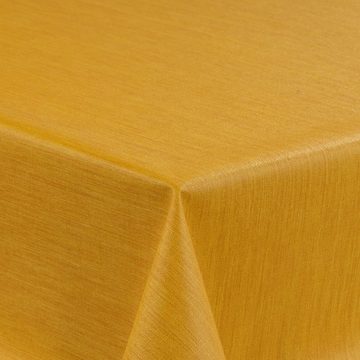 laro Tischdecke Wachstuch-Tischdecken Abwaschbar Gelb Orange Leinenoptik rechteckig