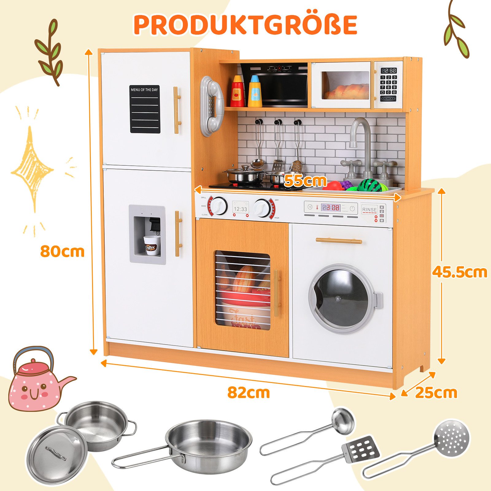 TLGREEN Kinder-Küchenset Spielküche XXL, Spielzeugküchen, (Puppenküche günstig online kaufen