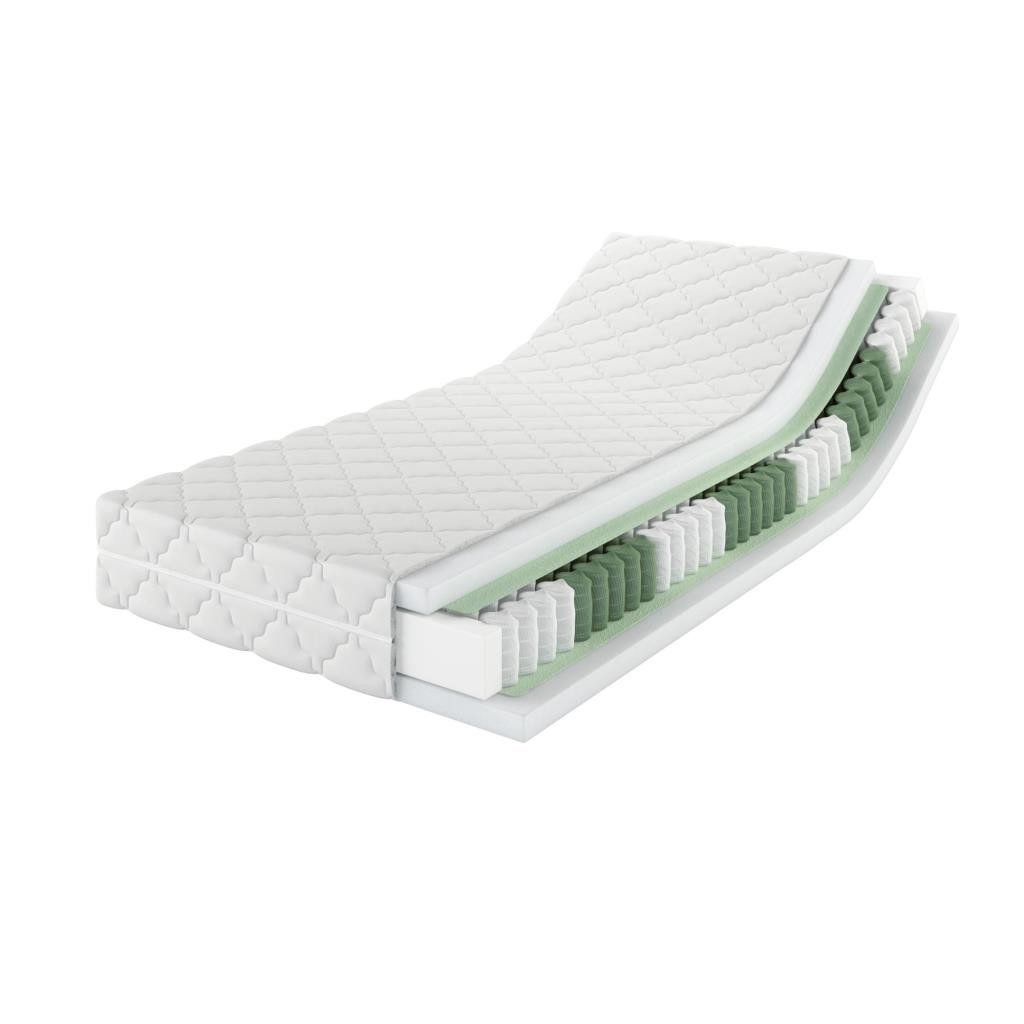 Taschenfederkernmatratze MSS e.K. Medic Spring 2-in-1 Federkernmatratze, 2 Härtegrade in einer, MSS e.K., 21 cm hoch, abnehmbarer Bezug