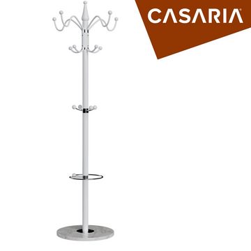 Casaria Kleiderständer, Marmorsockel Metall 14 Haken 360° Drehbar Stabil Modern 37x37x175cm