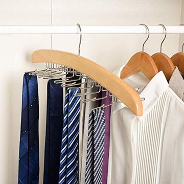 House Day Krawattenhalter Hölzerner Gürtel-Krawattenhalter Aufhänger mit 24 Drehhaken (Packung), für Gürtel, Krawatten, Schal, Handtuch