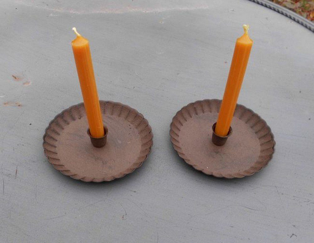 Deko-Impression Kerzenhalter Kerzenteller Kerzenhalter Kerzenständer 2er Set Eisen f. Baumkerzen (2 St) | Kerzenständer