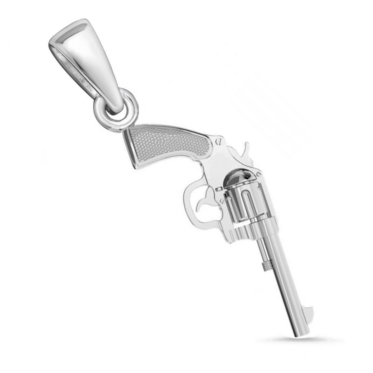 Goldene Hufeisen Kettenanhänger Revolver Anhänger für Halskette aus 925 Sterling Silber Kettenanhänger (1 Stück, inkl. Etui)