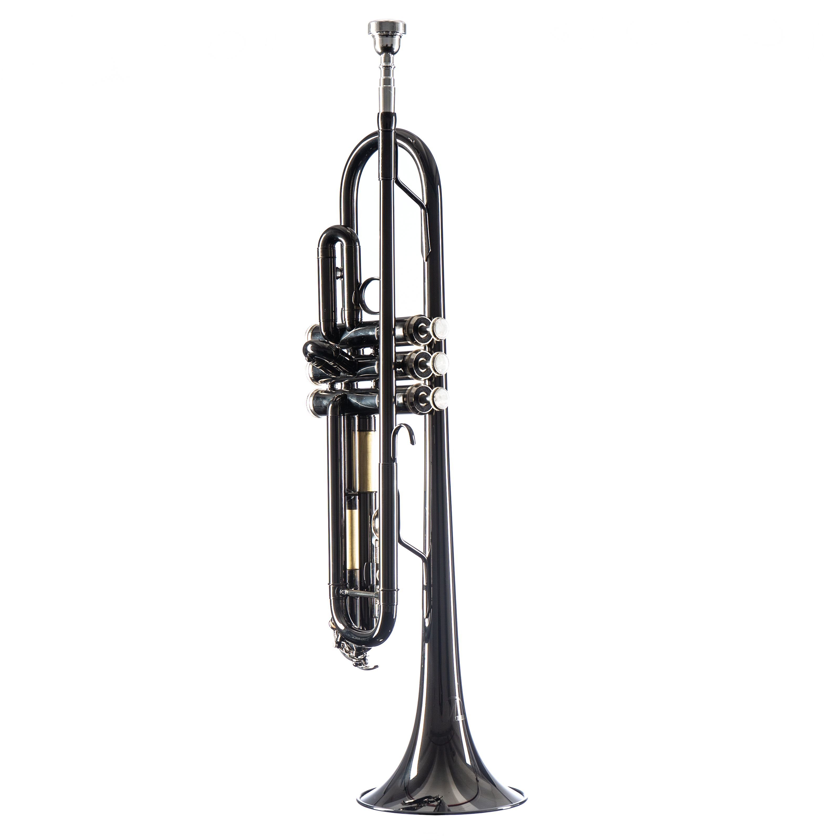 Monzani Trompete, MZTR-118 Bb-Trompete Anthrazit Messing Schallbecher Edelstahl Ventile Kupfer Mundrohr Heller Klang Inklusive Mundstück und Hardcase Ideal für Einsteiger und Zweitinstrument, Trompeten, Bb-Trompeten, MZTR-118 Bb-Trompete, Heller Klang, Einsteiger Trompete