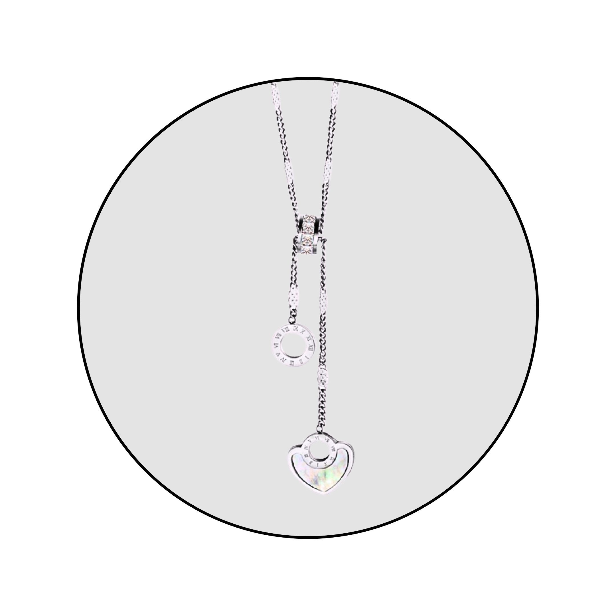 Kette mit Anhänger Edelstahl Perlmutt Herz Schmuck Halskette