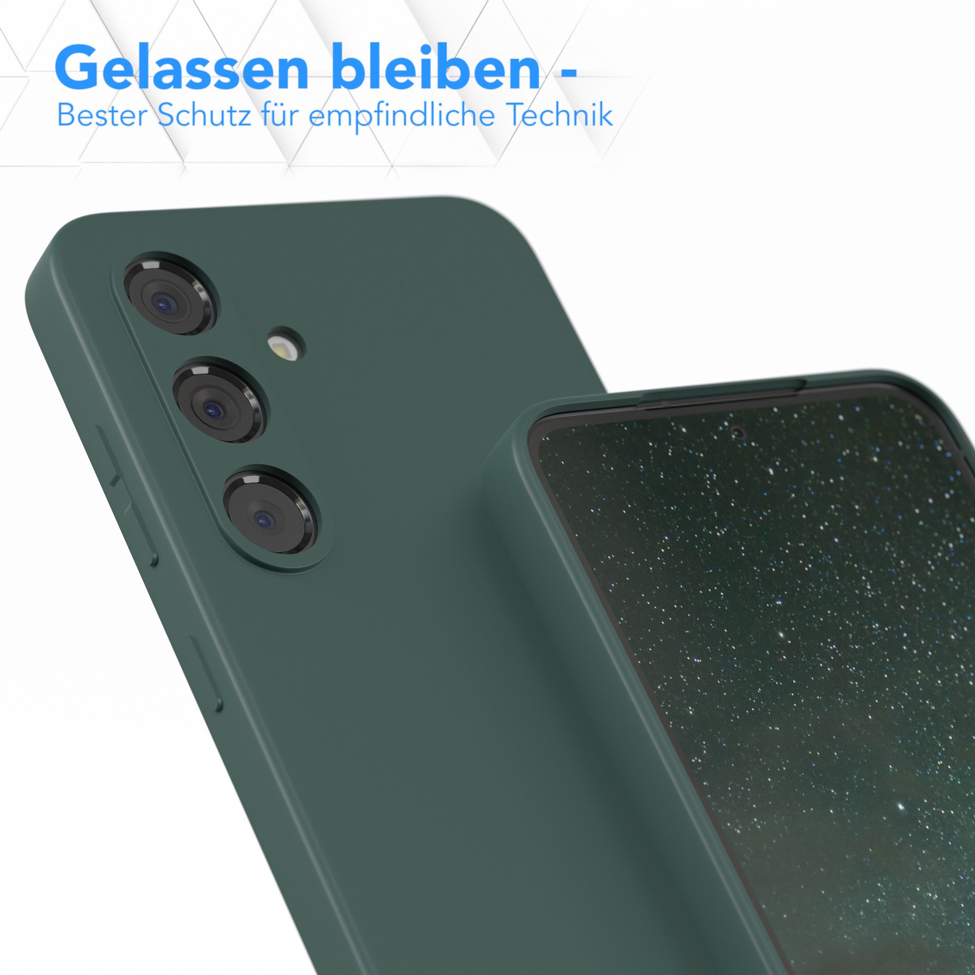 EAZY CASE Handyhülle für Samsung Galaxy S24 FE Hülle Silikon 6,7 Zoll, Silikon Schutzhülle mit Kameraschutz kratzfestes Bumper Nachtgrün – Bild 4 von 5