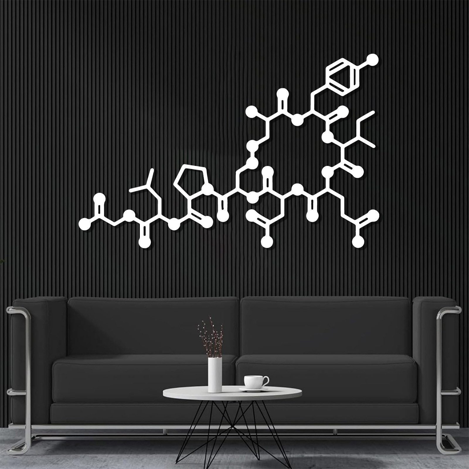 Jumpeak Wanddekoobjekt Wanddeko Metall mit chemischen Elementen,Geometrische Linien,Geschenk (Schwarz, Weiß, Gold, Silber,Linien,Wissenschaftsstil, zimmer deko,wand deko), Labordekoration,Wanddekoration Wohnzimmer modern,Dekoration aesthetic