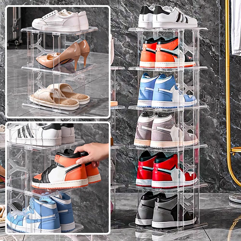 POPOLIC Schuhkiste Schuhaufbewahrung für Schrank, Stapelbarer günstig online kaufen