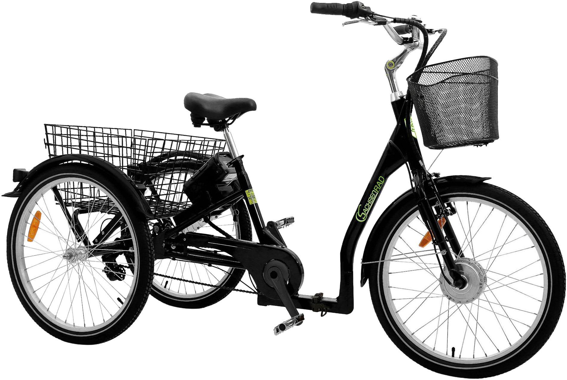 SachsenRAD E-Bike Lastenrad T3A Trio II Faltbar mit Alarmanlage, 7 Gang Shimano, Kettenschaltung, Frontmotor, 468 Wh