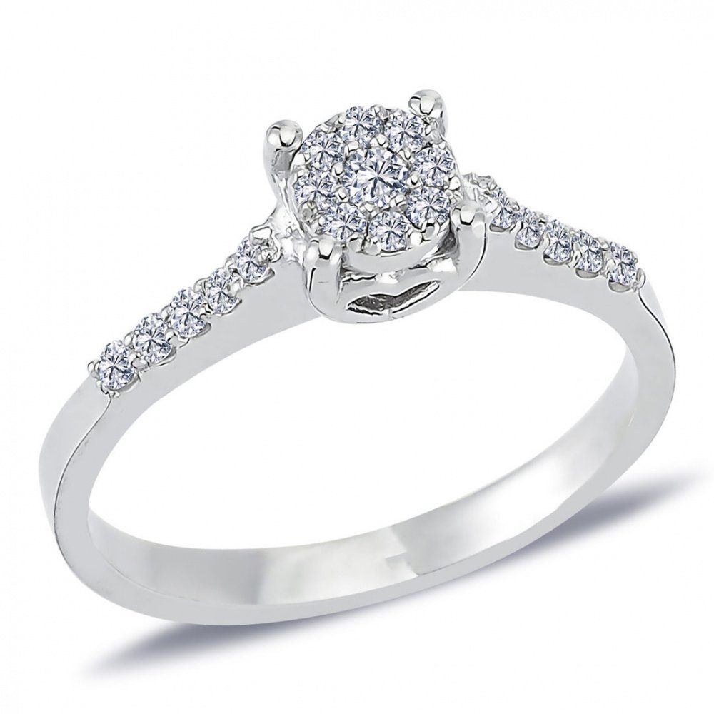 EinStein Diamant Verlobungsring Diamant Solitär Ring mit 0,50 Carat Effekt