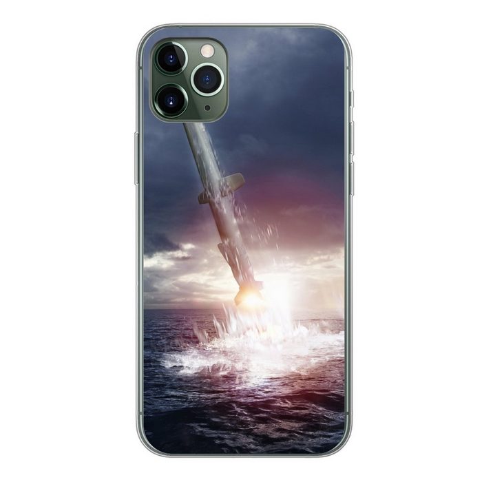 MuchoWow Handyhülle Ein Raketenstart von einem U-Boot aus Handyhülle Apple iPhone 11 Pro Max Smartphone-Bumper Print Handy