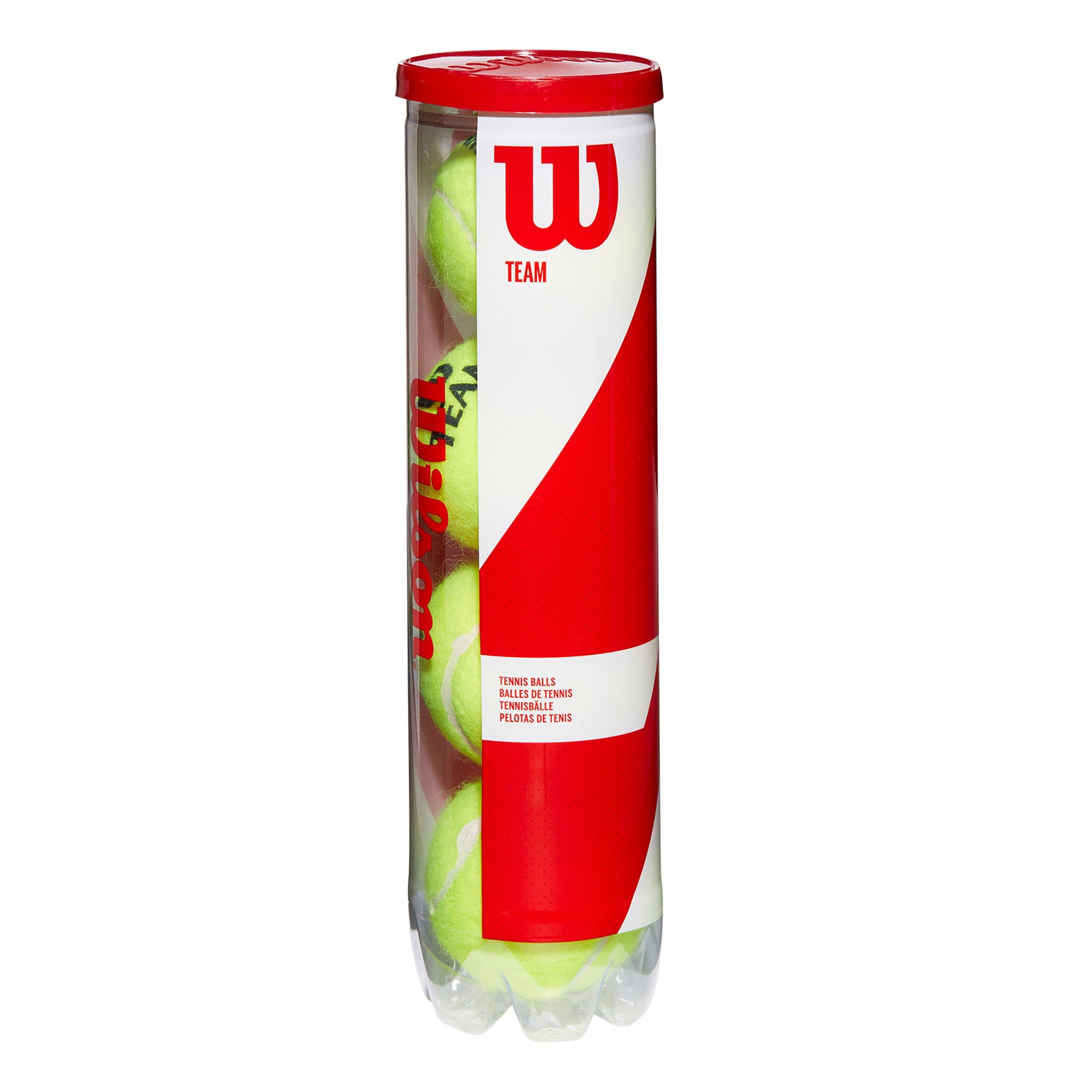 Wilson Tennisball Team W Practice - 4 Tennisbälle - Innendruckball - (4er Dose)
