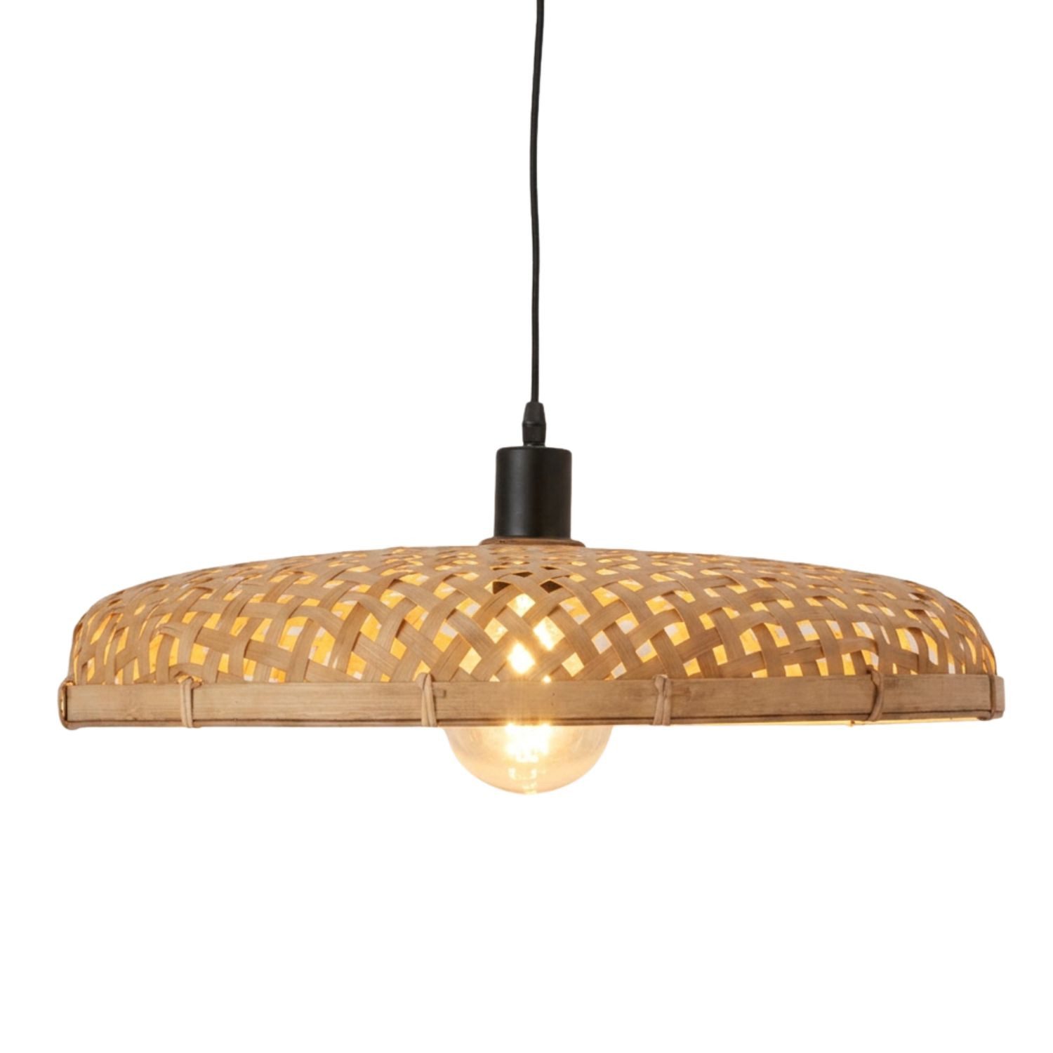 Marrakesch Orient & Mediterran Interior Pendelleuchte Boho Hängelampe Paloma handgefertigt aus Rattan in Natur 50 cm modern, Handarbeit