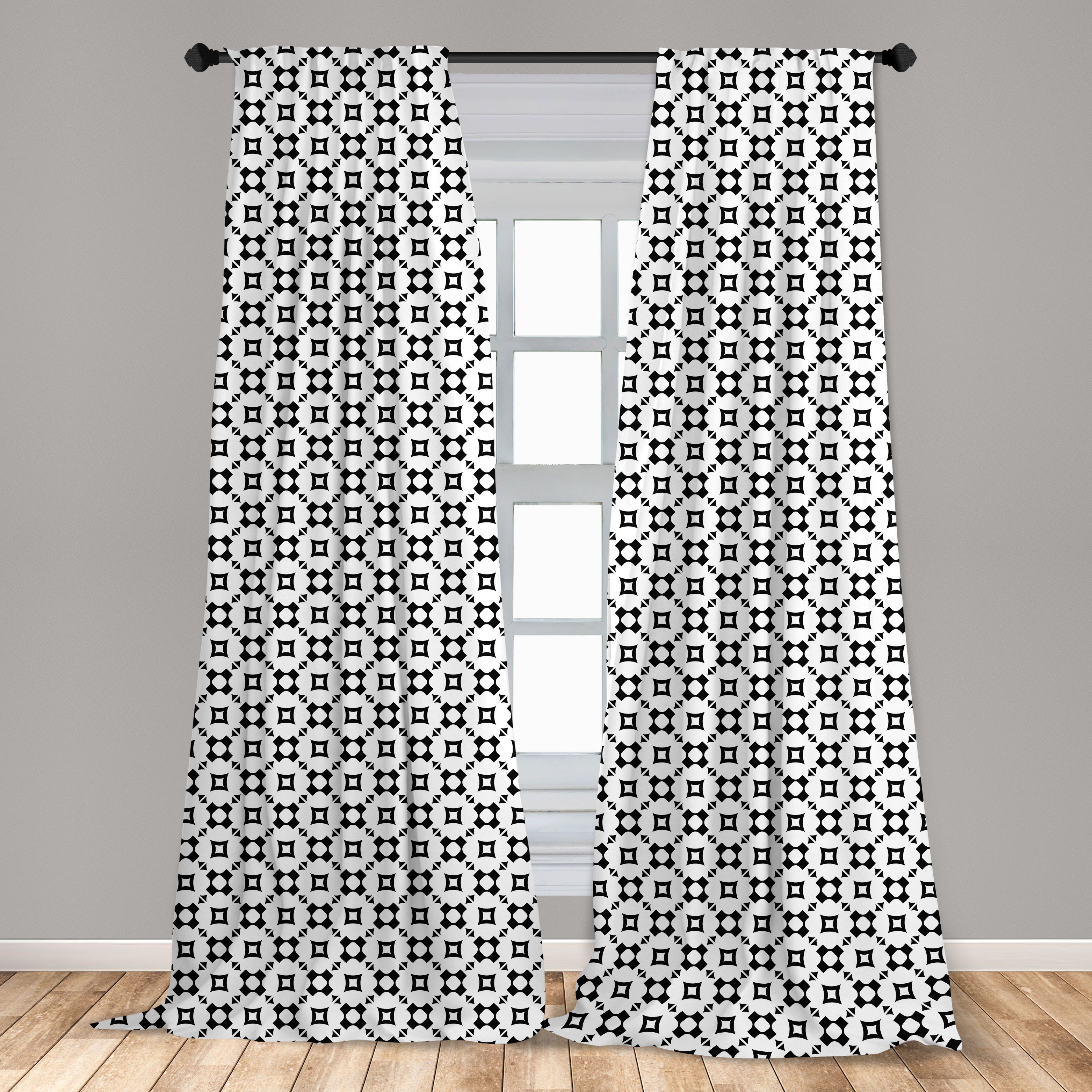 Gardine Vorhang für Wohnzimmer Schlafzimmer Geometric Abakuhaus, Microfaser, Repeating Abstrakt Dekor, Design