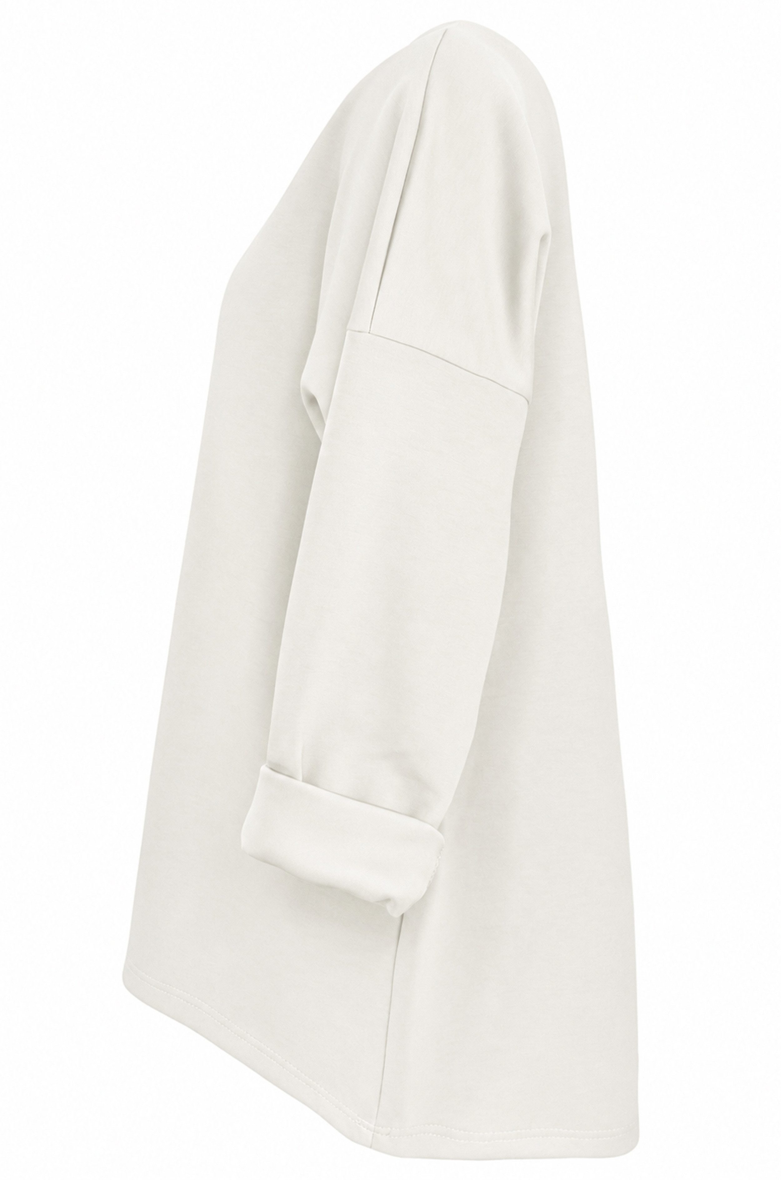 dy_mode Longshirt Damen Longshirt Oversize Weites Tunika Shirt Oberteil Übergangszeit in Unifarbe, mit passende Kette – Bild 2 von 4