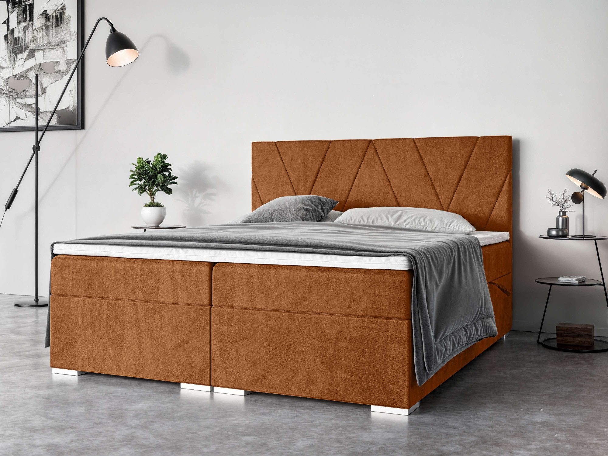 Home affaire Bett Liania mit Matratze und Topper, in 2 Breiten (160 und 180 cm), Boxspringbett mit Bettkasten, Matratze (BFK/TFK) und Topper