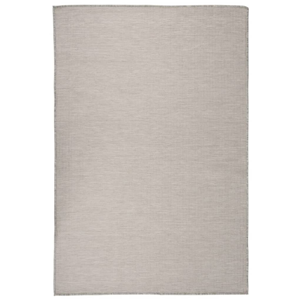 vidaXL Teppich Outdoor-Teppich Flachgewebe 120x170 cm Hellgrau, Rechteckig