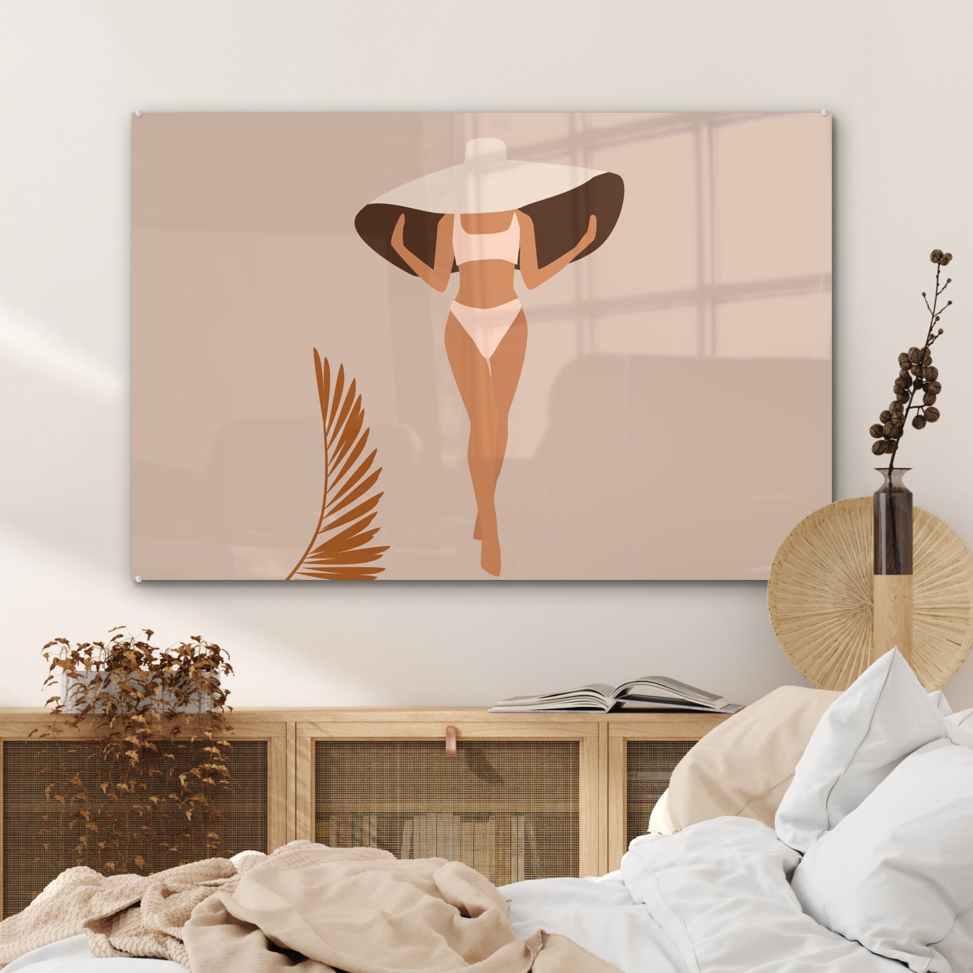 (1 Sommer Acrylglasbilder & MuchoWow Schlafzimmer - Hut Wohnzimmer Acrylglasbild St), Bikini, -