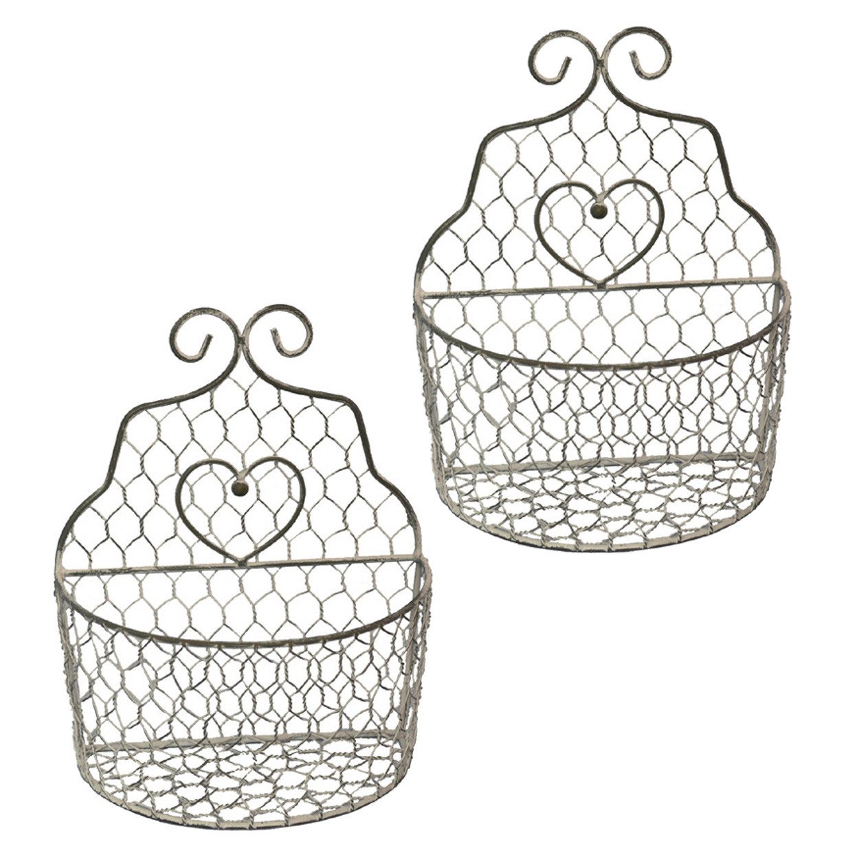 Macosa Home Dekokorb Wandkorb 2er Set Metall Vintage Grau Wandtopfhalter He günstig online kaufen