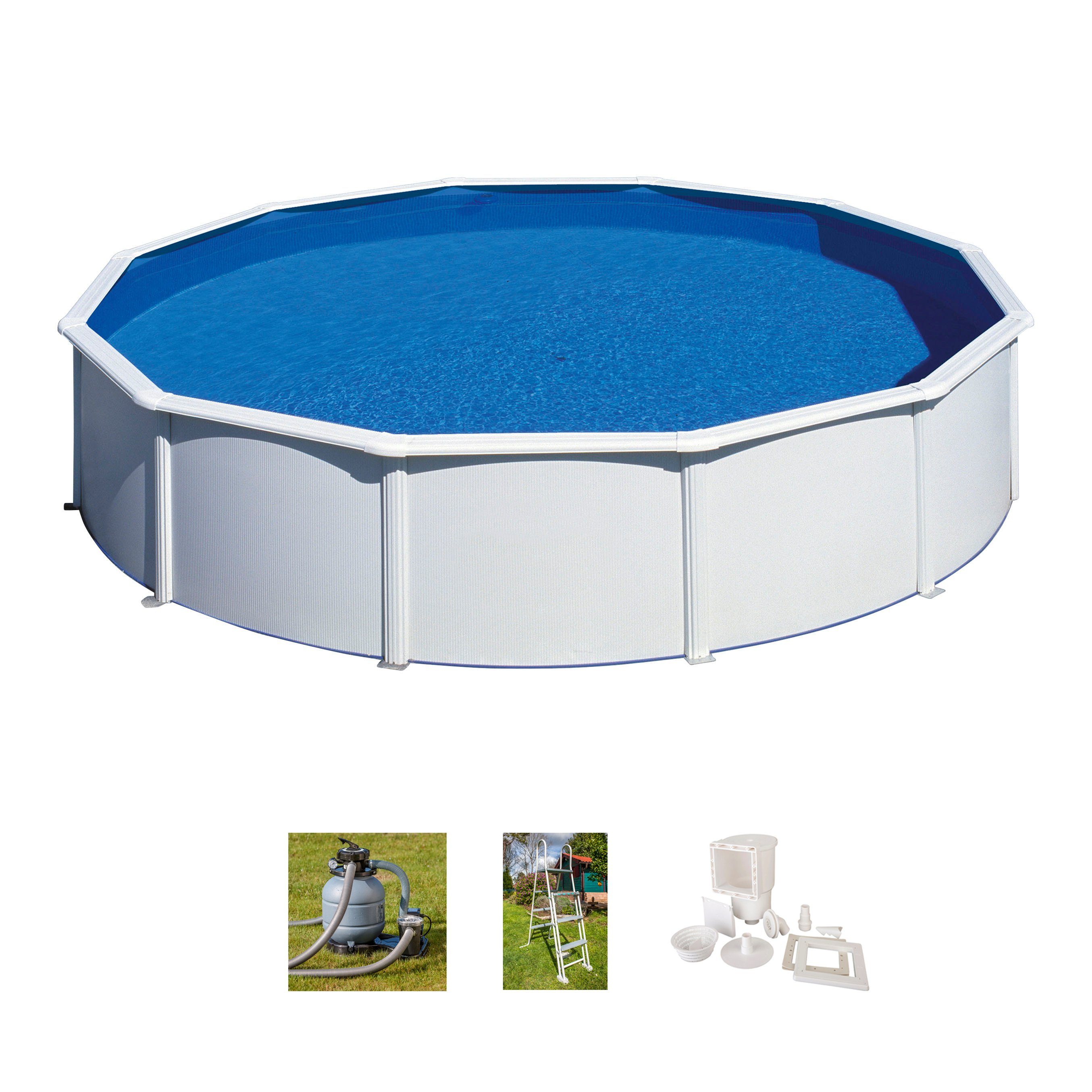 Gre Rundpool FIDJI inkl. Zubehör (Set, 4-tlg), Höhe: 120 cm, in versch. Größen erhältlich