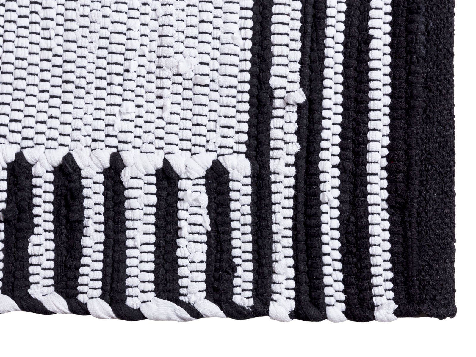Teppich Badezimmerteppich Set 2er groß Minara Badvorleger Farben, 80x50 Baumwolle vers weiß-schwarz