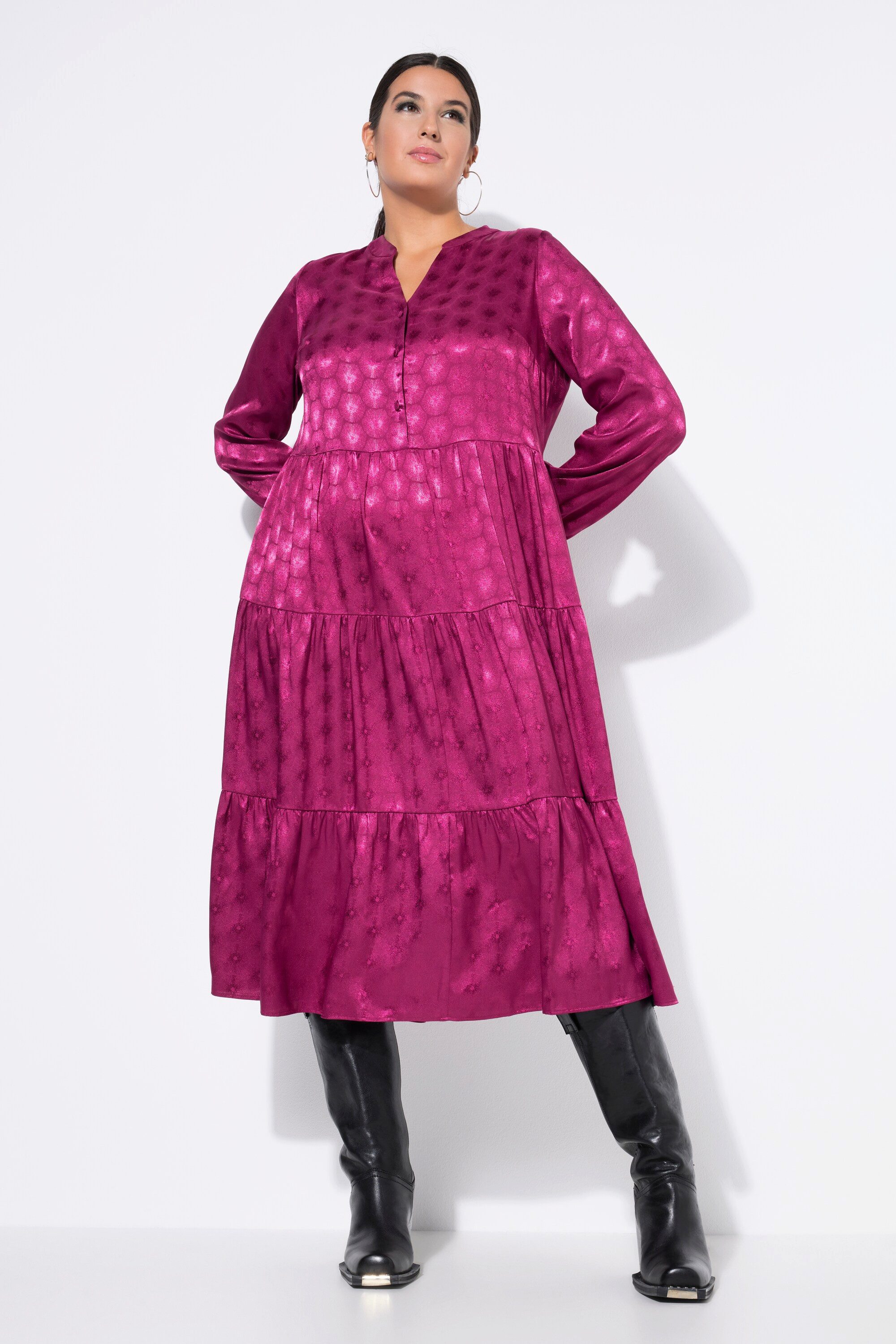 Studio Untold Midikleid Maxikleid glänzend moderner Jacquard günstig online kaufen