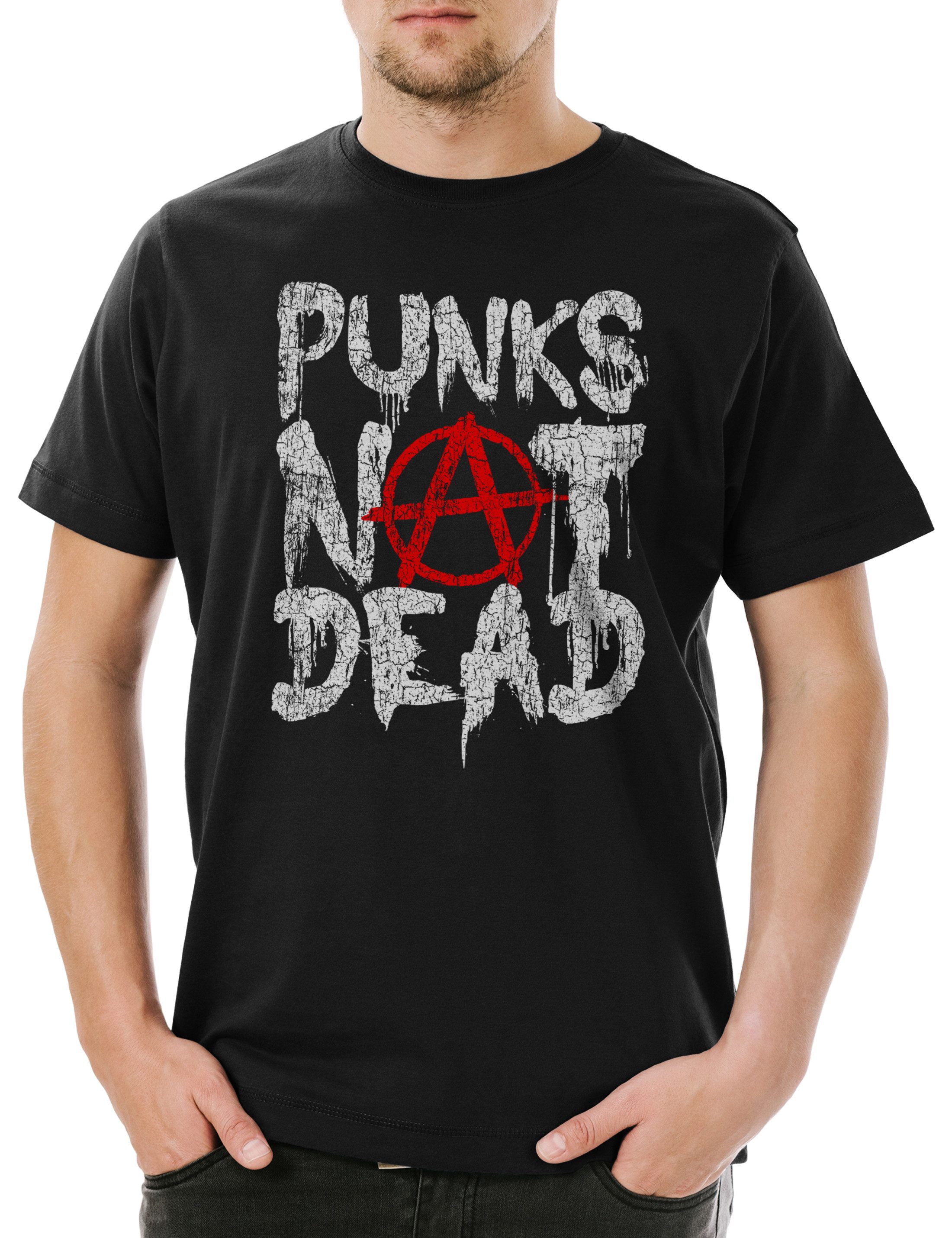 Print-Shirt Punks Not Dead II Herren T-Shirt Music DJ MC Punk New Wave UK Rock