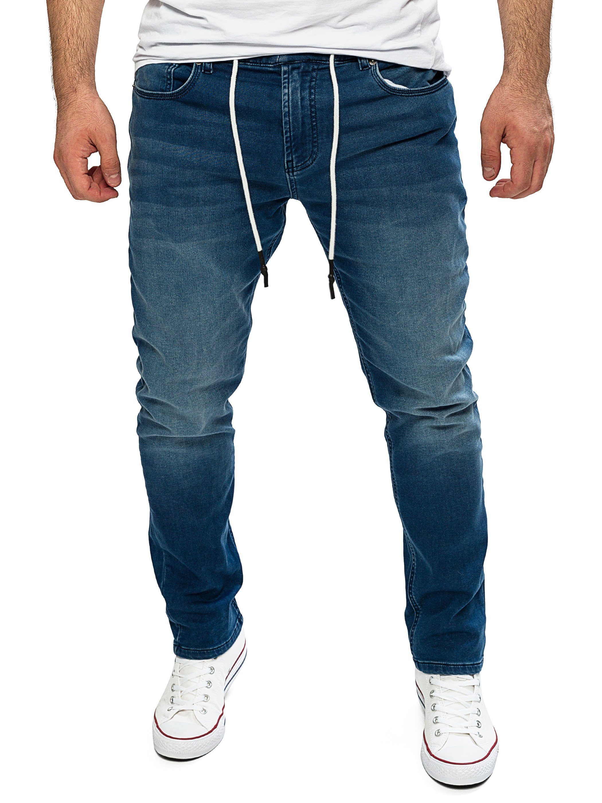 Yazubi Slim-fit-Jeans Herren Sweathose in Jeansoptik Erik Schmale Jeans, mit Stretch-Anteil