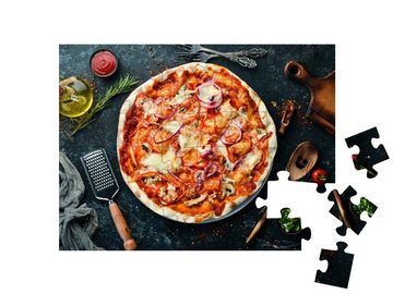 puzzleYOU Puzzle Hausgemachte Pizza, 48 Puzzleteile, puzzleYOU-Kollektionen Essen und Trinken