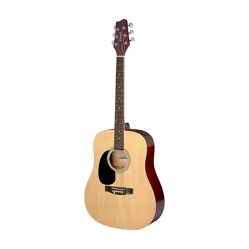 Stagg Konzertgitarre SA20D LH-N Natur Dreadnought Akustikgitarre mit Decke aus Lindenhol...