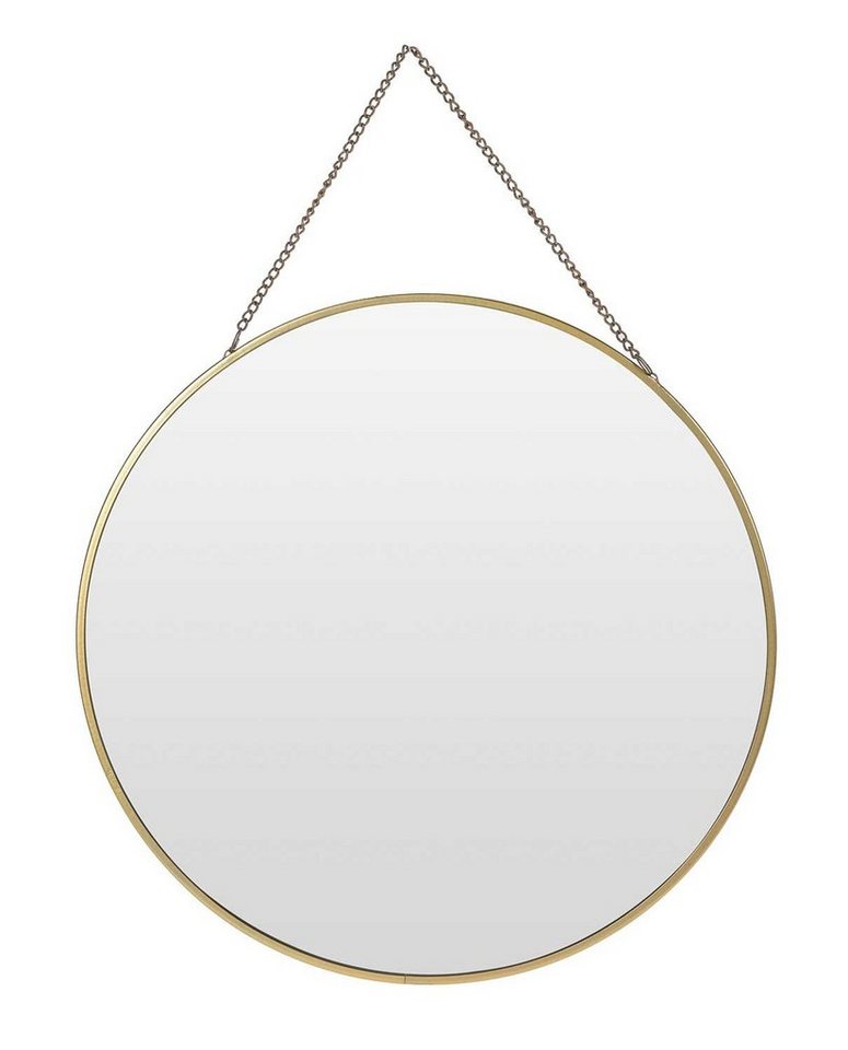 Meinposten Wandspiegel Spiegel rund Metall schwarz Glas Schminkspiegel  Dekospiegel (1-St), dekorativer Aufhängekette