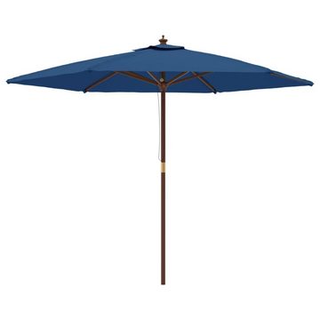 furnicato Sonnenschirm mit Holzmast Azurblau 299x240 cm