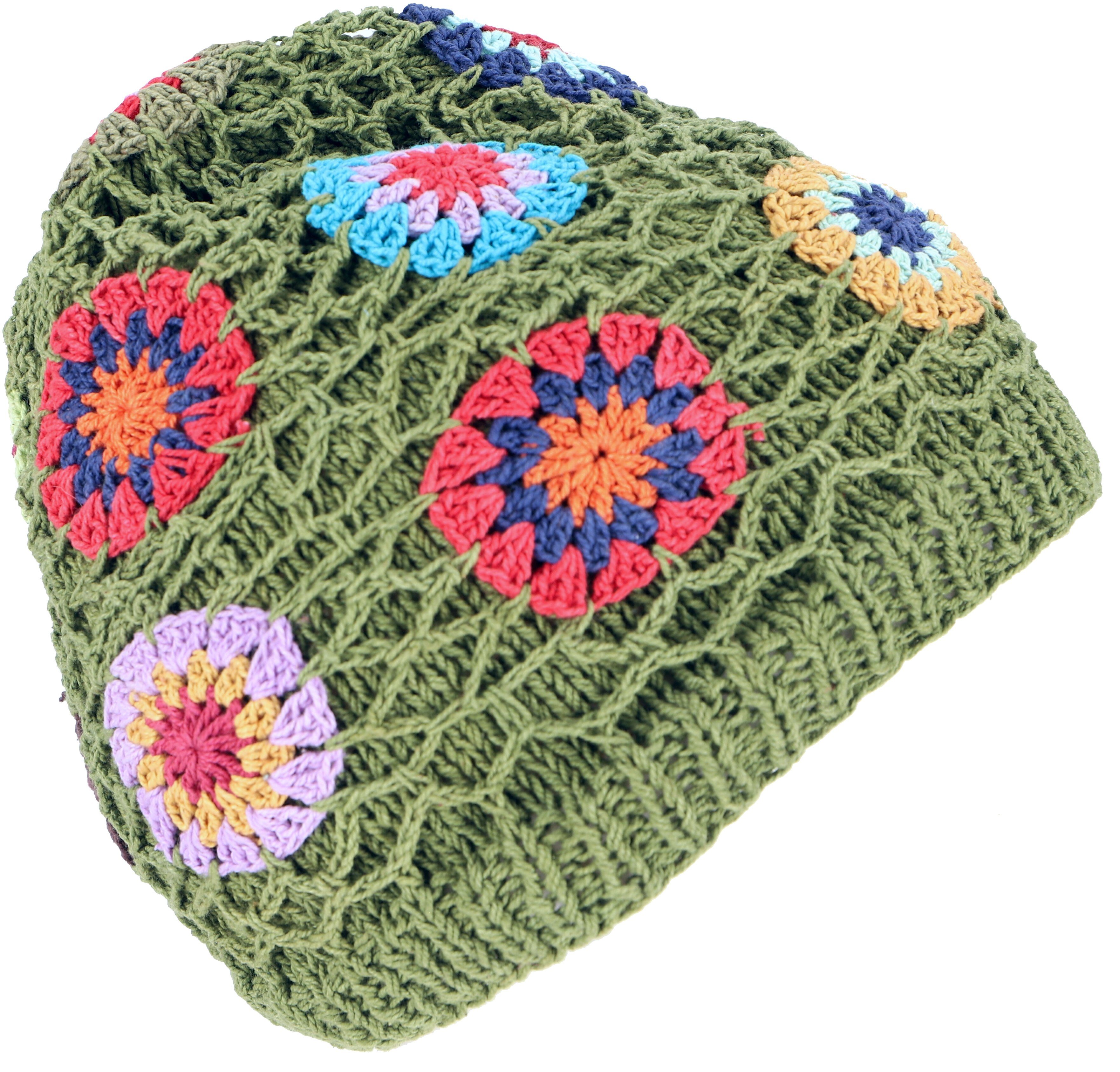 Guru-Shop Strickmütze Bunte Beanie, Baumwoll-Häkelmütze Granny günstig online kaufen