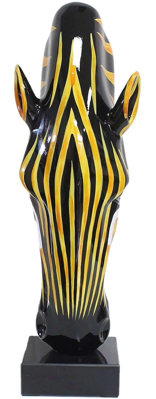 GILDE Tierfigur Skulptur Zebra Zebrakopf orange; schwarz; weiß H. 50 cm (1 St)