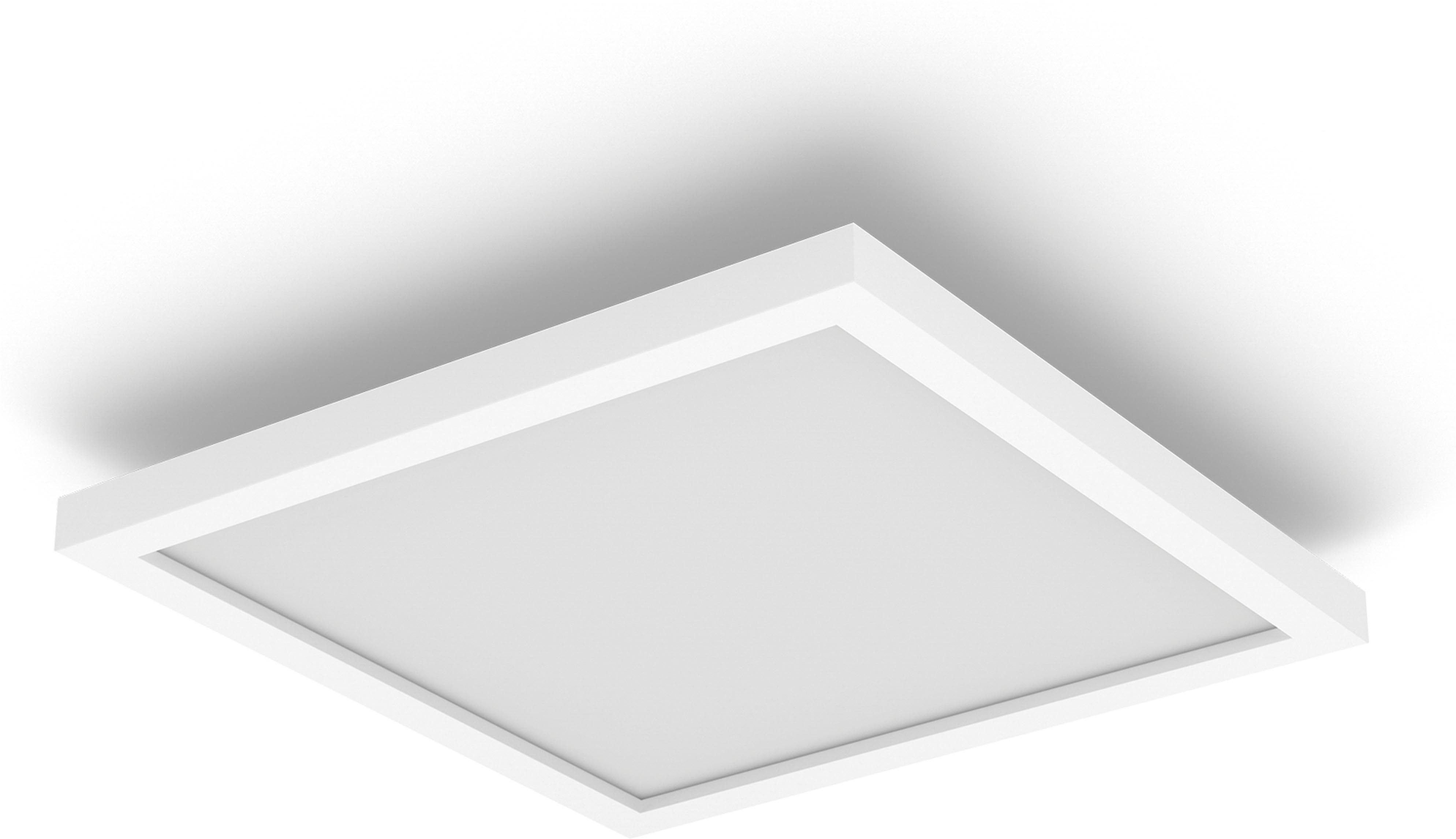 Philips Hue LED Panel White & Color Ambiance Surimu, 30x30cm, Abschaltautomatik, Bluetooth, CCT - über Fernbedienung, Dimmfunktion, Einschlafhilfe, Farbsteuerung, Farbwechsel, Memory, nach Trennung vom Netz, Nachtlichtfunktion, RGB, Smart Home, Timerfunktion, Weckerfunktion, dimmbar über Fernbedienung, mehrere Helligkeitsstufen, LED fest integriert, Farbwechsler, RGB, warmweiß - kaltweiß, Steuerbar per App und Stimme, Smart Home fähig, Farbfähig und Weißtöne