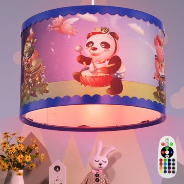 etc-shop LED Pendelleuchte, Leuchtmittel inklusive, Warmweiß, Farbwechsel, Kinder Zimmer Decken Lampe dimmbar Tier Fernbedienung Hänge