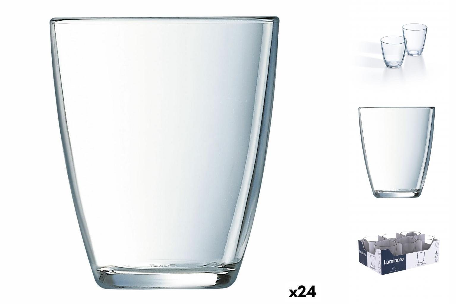 Luminarc Glas Becher Luminarc Concepto Stück, 24 Durchsichtig Glas Glas ml 310