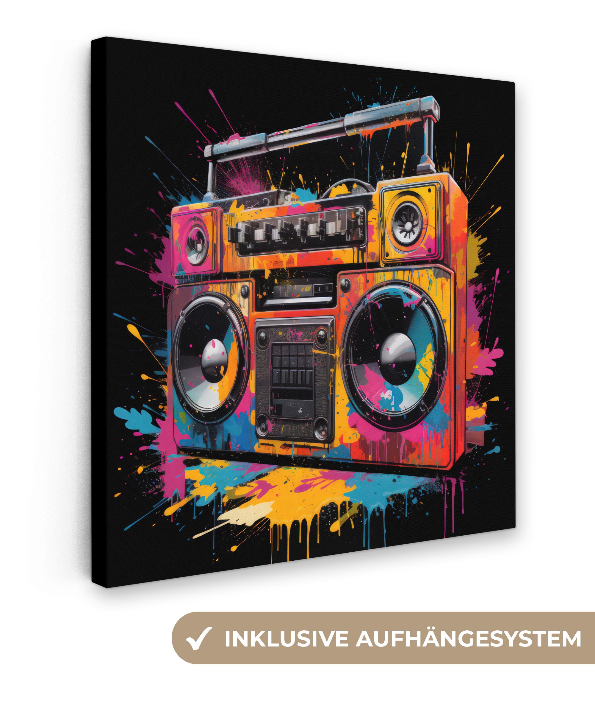 OneMillionCanvasses® Leinwandbild Radio - Graffiti - günstig online kaufen