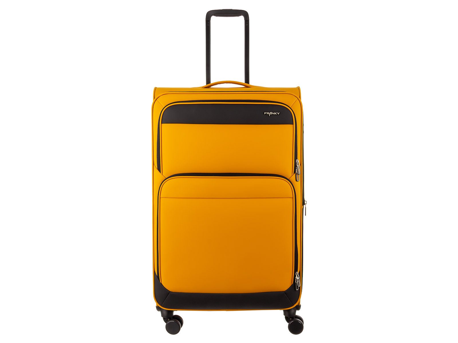 Franky Weichgepäck-Trolley Koffer Gr. L Reisegepäck T27-B Spinner 75er mit Dehnfalte, 4 Doppellenkrollen Rollen, Dehnfalte TSA Schloss