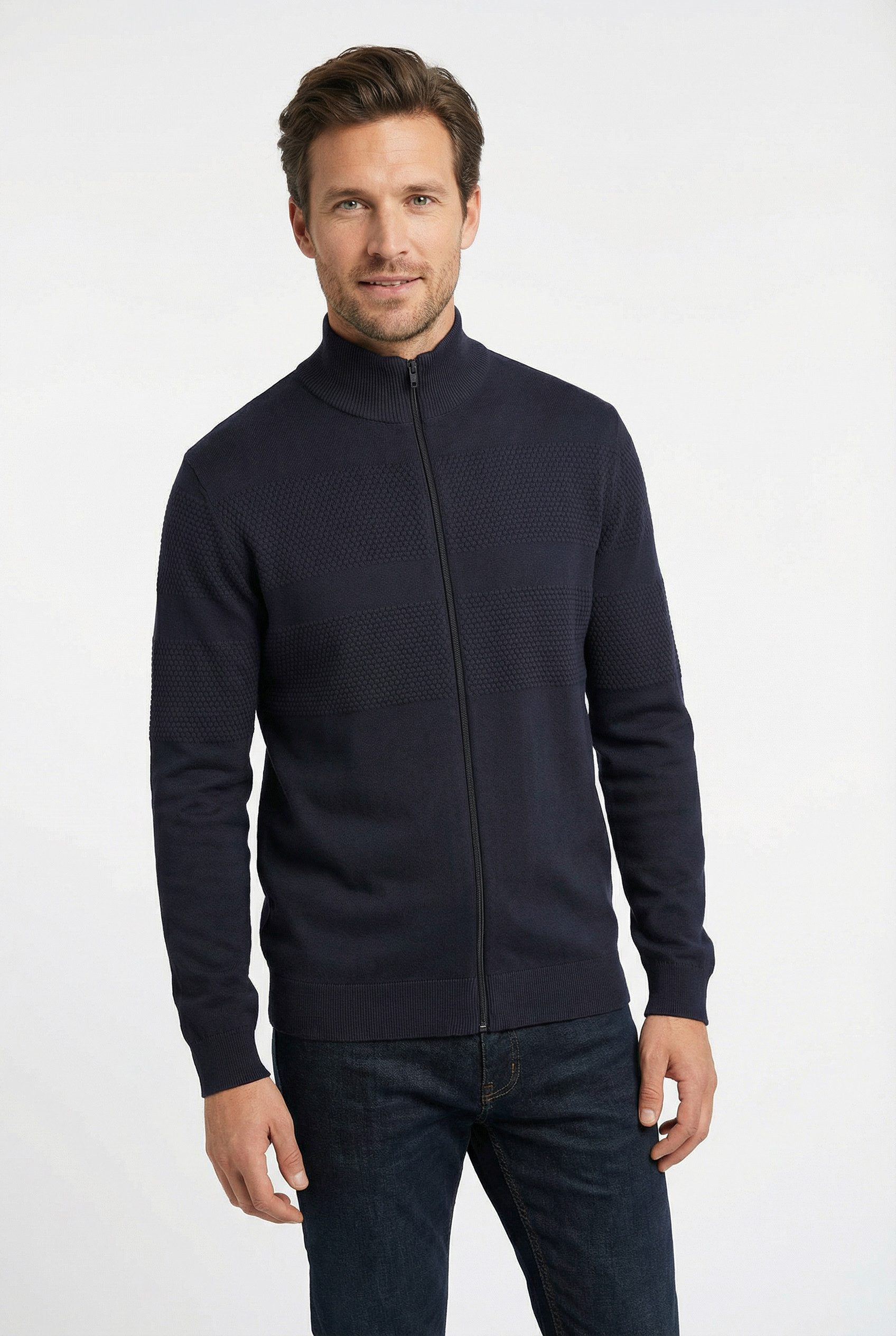 LINDBERGH Strickjacke mit Stehkragen und Reißverschluss