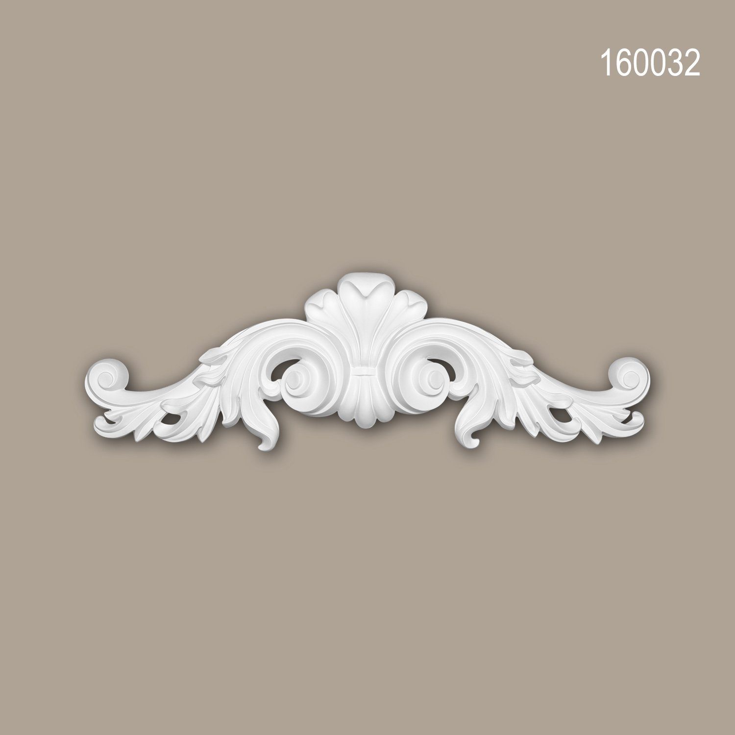 Profhome Wanddekoobjekt 160032 (Zierelement, 1 St., Stuckdekor, Schmuckelement, Verzierung, Dekor Ornament), weiß, vorgrundiert, Stil: Zeitlos / Klassisch