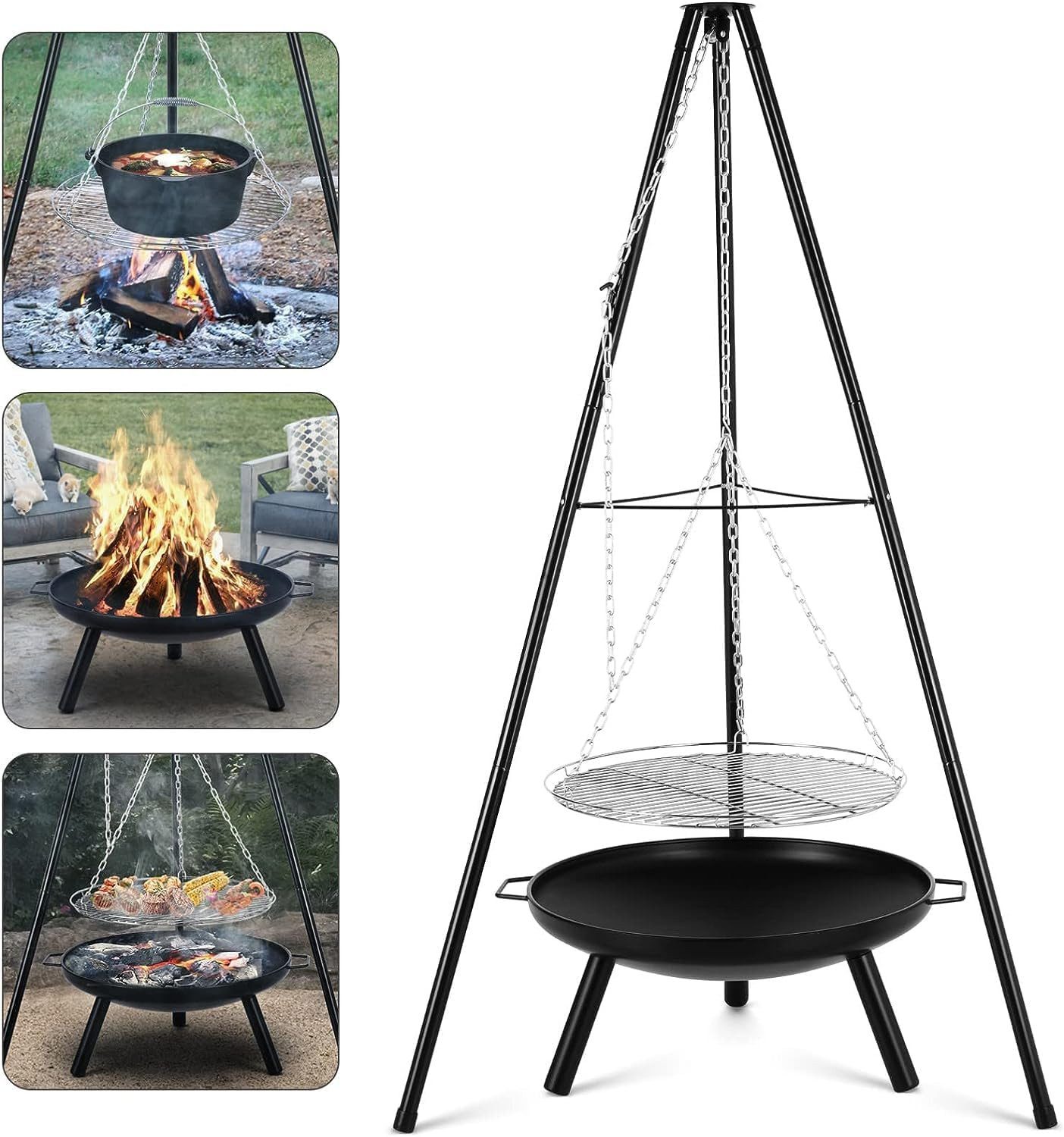 TLGREEN Feuerschale Höhenverstellbarer Kette (200 cm), günstig online kaufen