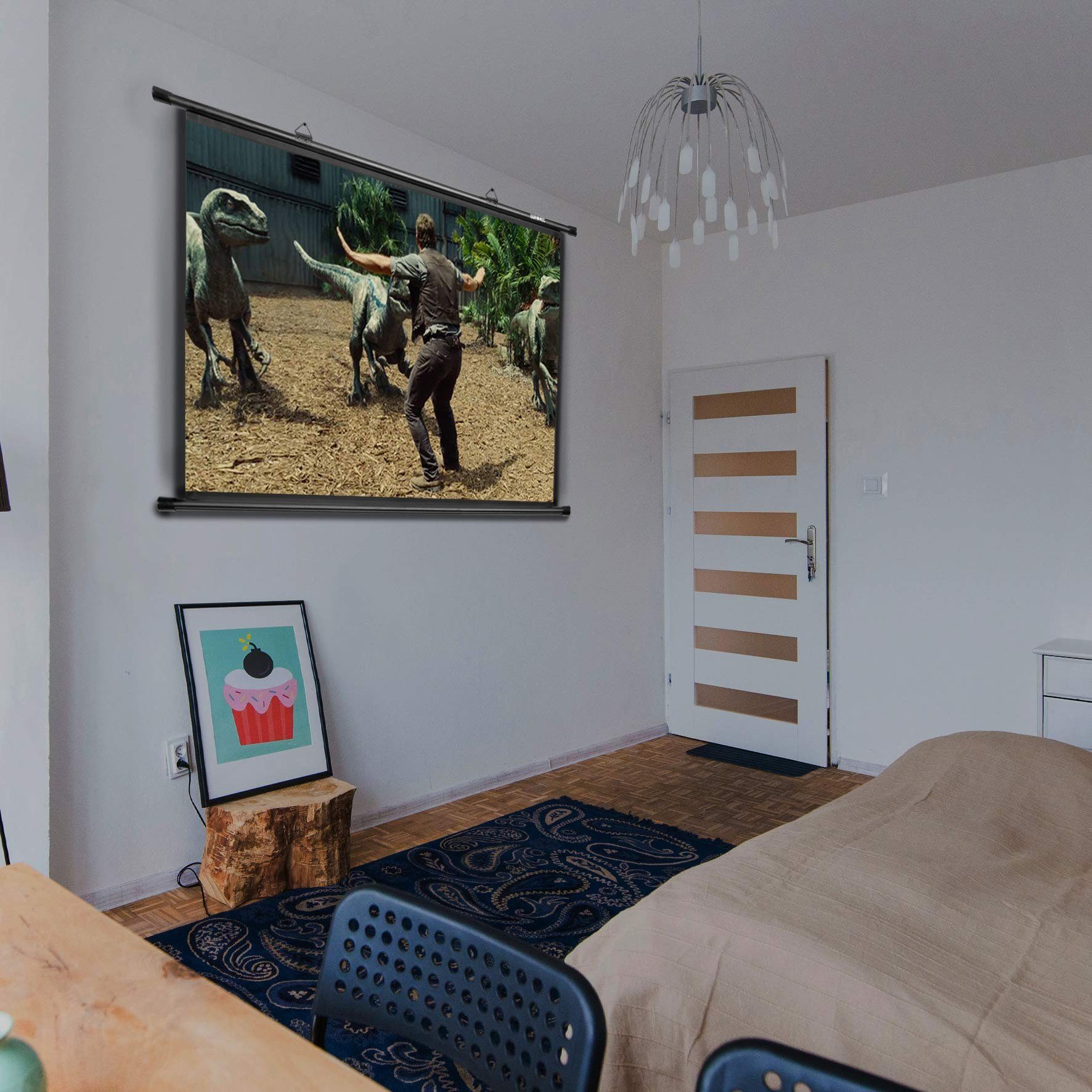 Duronic Leinwand, BPS60 Leinwand, 4:3 Hängeleinwand 60" Zoll 122 x 91 cm, Heimkino