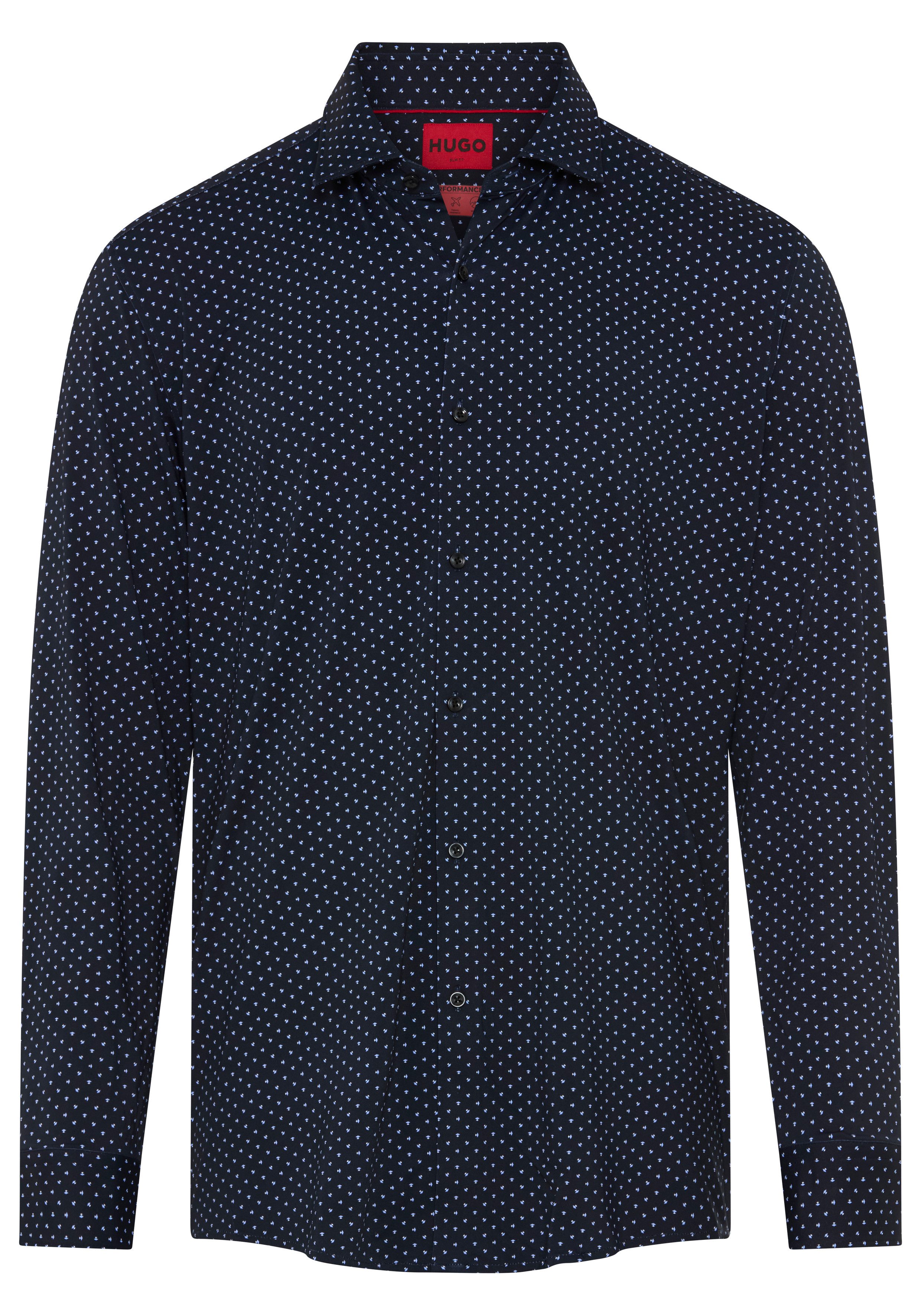 HUGO Businesshemd Kenno Easy Care Stretch-Jersey Kentkragen, Slim Fit