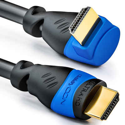 deleyCON deleyCON 10m HDMI 90° Grad Winkel Kabel - HDMI 2.0/1.4a kompatibel HDMI-Kabel