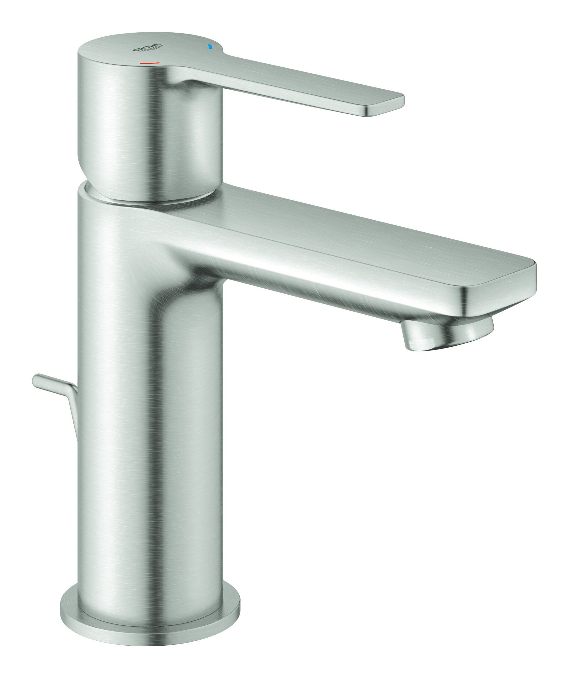 Grohe Waschtischarmatur Lineare Einhand-Waschtischbatterie mit Zugstangen-Ablaufgarnitur XS-Size