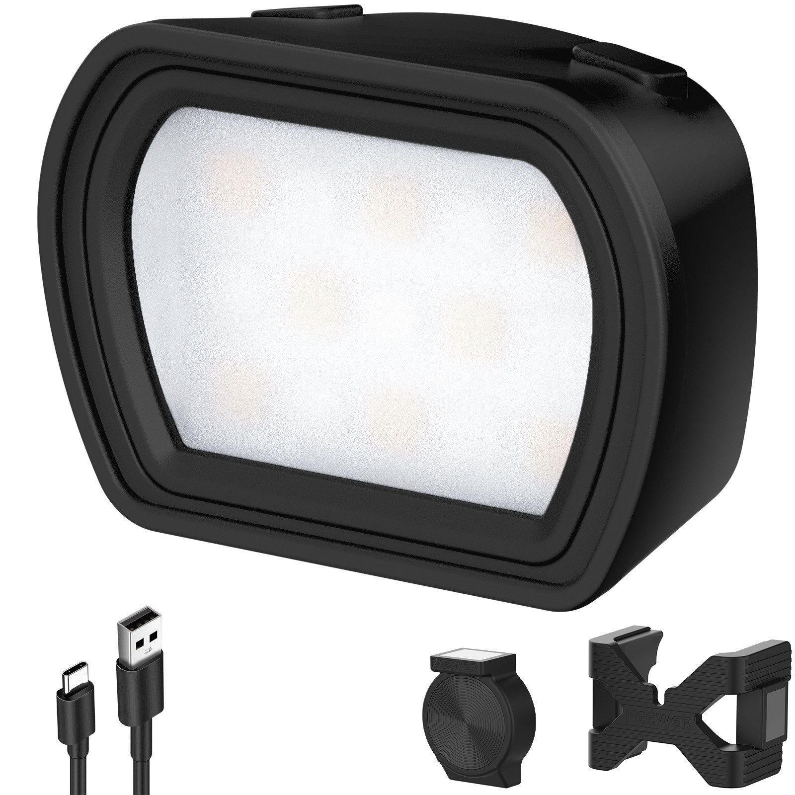 Neewer Videoleuchte Videolicht Magnetisches Licht kompatibel mit DJI OSMO Pocket 3, 1,3W wiederaufladbarer Fülllicht mit verbesserten Halterungen