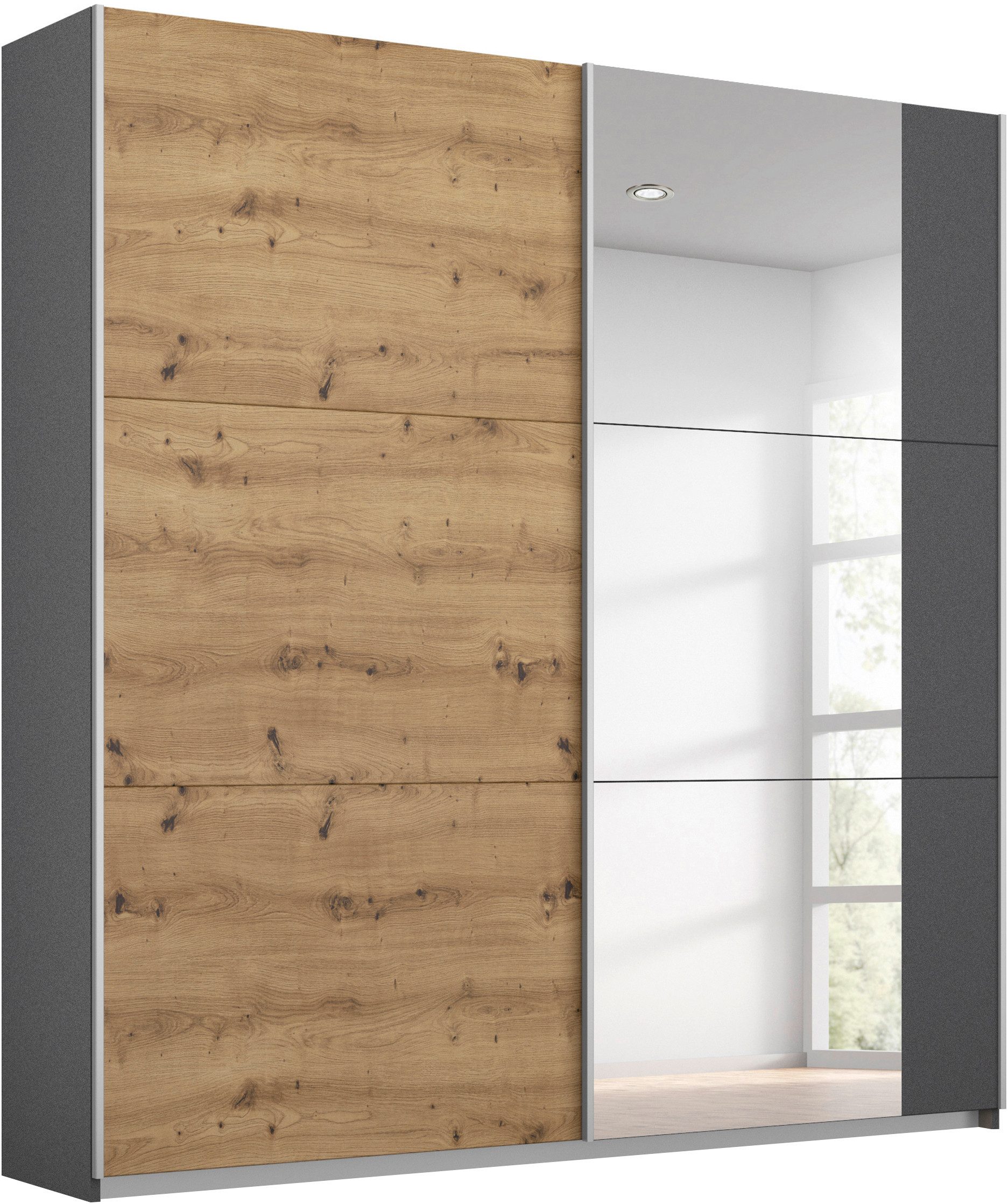 rauch Schwebetürenschrank Kleiderschrank Schrank Garderobe AURELIO (3 Ausstattungen BASIC/CLASSIC/PREMIUM (inkl. SOFT-CLOSE-FUNKTION) zeitloses Design, viele Farben, Breiten 175/218/261 cm MADE IN GERMANY