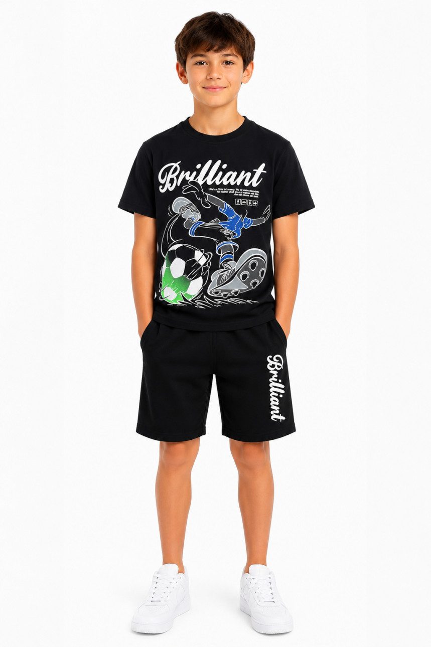 Fashion Boy T-Shirt & Shorts T-Shirt + Shorts Sommerset 2er Set Bermuda Sweatshorts Sommer (Set, T-Shirt und Shorts)