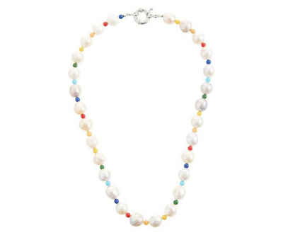 Gemshine Perlenkette »Zuchtperlen und Edelsteinen, CONFETTI«, Made in Germany